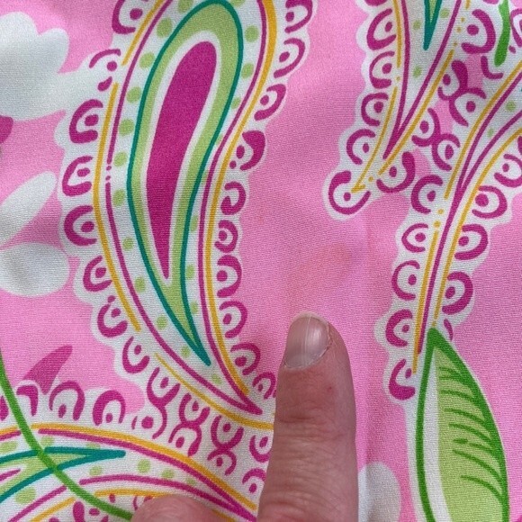 Vintage 80s 90s Lilly Pulitzer Midi Pink Summer Silk Floral Paisley Skirt Size 2 - Picture 13 of 16